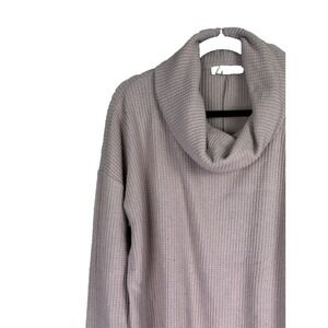 Loft Women XL Waffle Knit Top Cowl Neck Oversized Cottagecore Lounge Essential